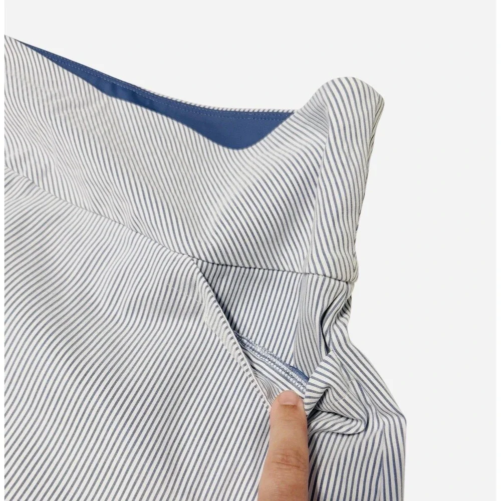 SC & Co Tummy Control Golf Skort Womens Blue/White Striped Stretch Tennis Skort